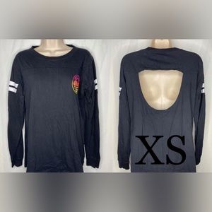Black Victoria Secret PINK Open Back Long Sleeve Tee